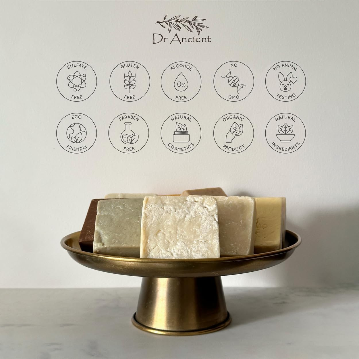 Dr.Ancient Sulphur Soap Bar Organic Natural Vegan Traditional Handmade Antique - Antibacterial, Effective for Acne - Absolutely No Chemicals! Pure Natural Soap! image number 3