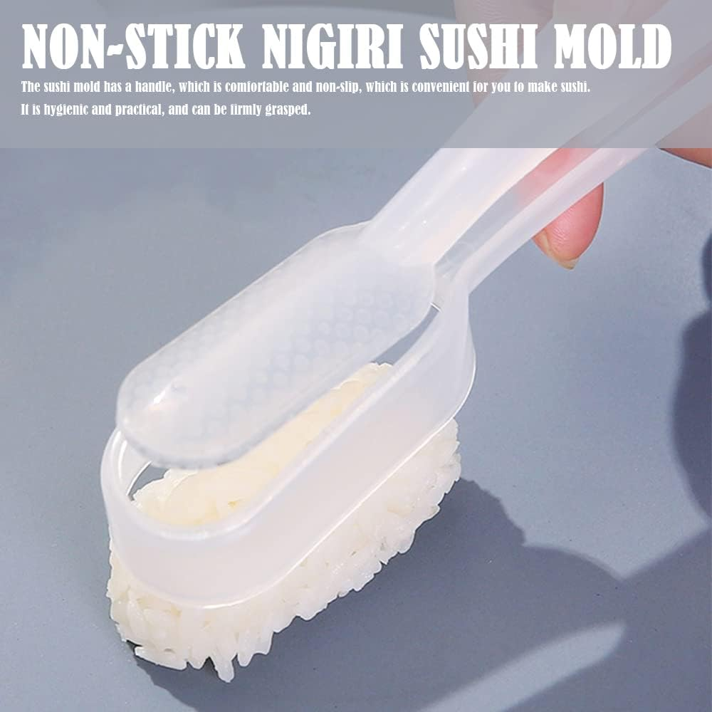 Chlotmio 4 Pcs Sushi Mold Non-Stick Nigiri Sushi Maker Mould Nigiri Sushi Making Kits Onigiri Rice Shape DIY Tools for DIY Kitchen Tools image number 3