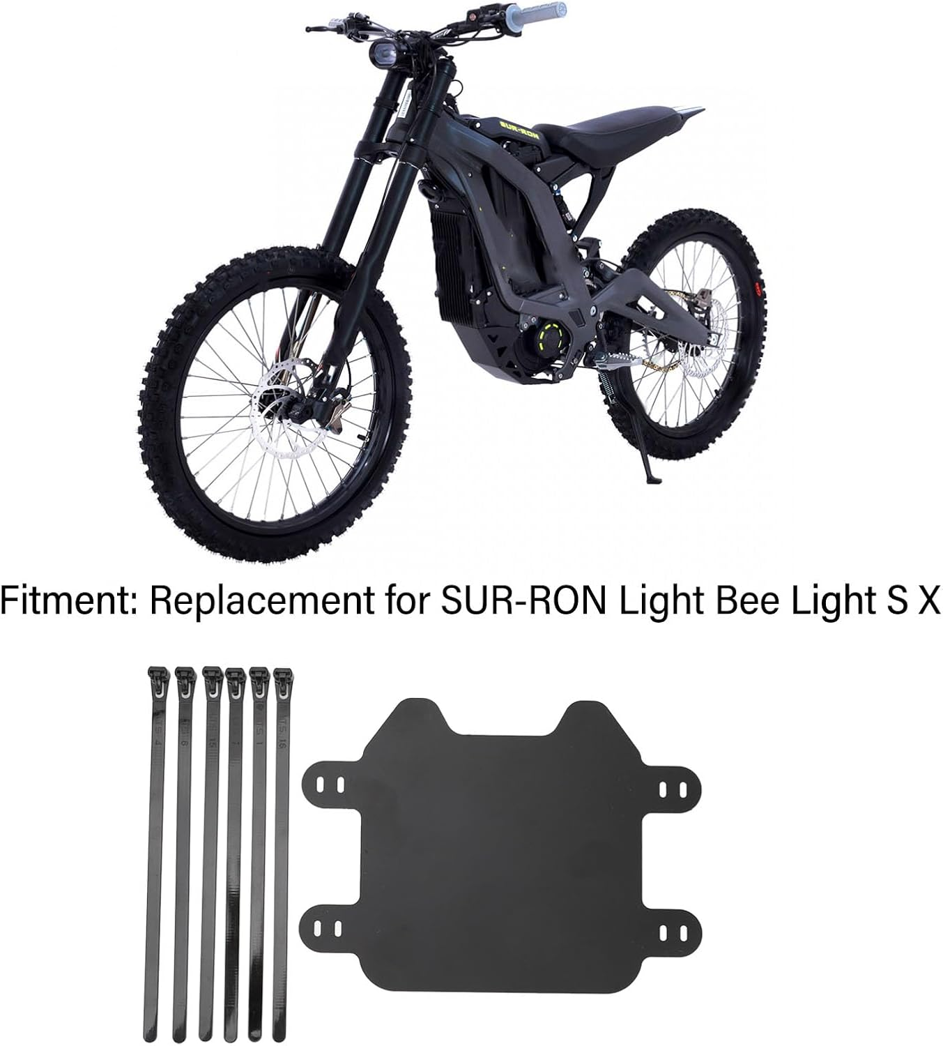 Matte Black Motor Front License Plate Easy Install Replacement for SUR RON Light Bee Universal Number Plate Bracket image number 3