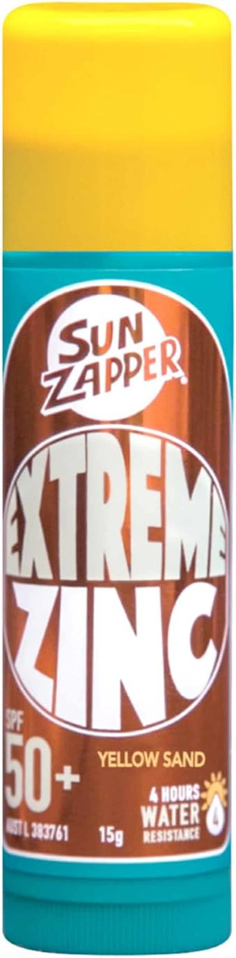 Sun Zapper SPF 50+ Extreme Zinc Stick Sunscreen 15 G, Yellow Sand