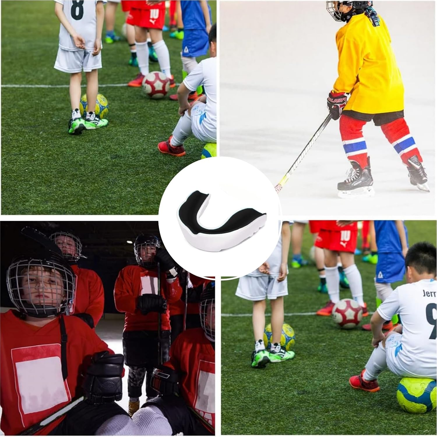 Luojinluoda 3 Pack Youth Kids Mouth Guard Football Sports Braces Mouthguards - EVA Double Colored Teeth Protector for Mma/Boxing/Rugby/Kickboxing/Taekwondo/Softball/Lacrosse Boys & Girls (Ages 10-18) image number 3