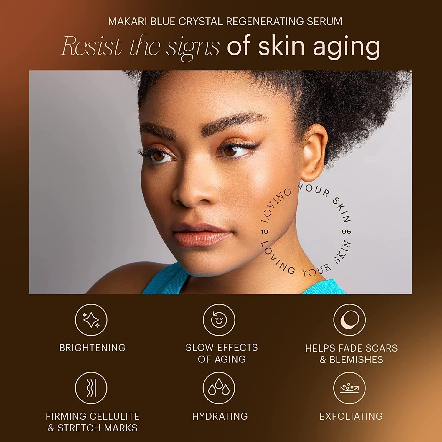 Makari Blue Crystal Regenerating Serum - Vitamin C Serum - Dark Spot Remover for Face Infused with Antioxidants, Glutathione, Vitamin E - 1.7 Oz image number 6