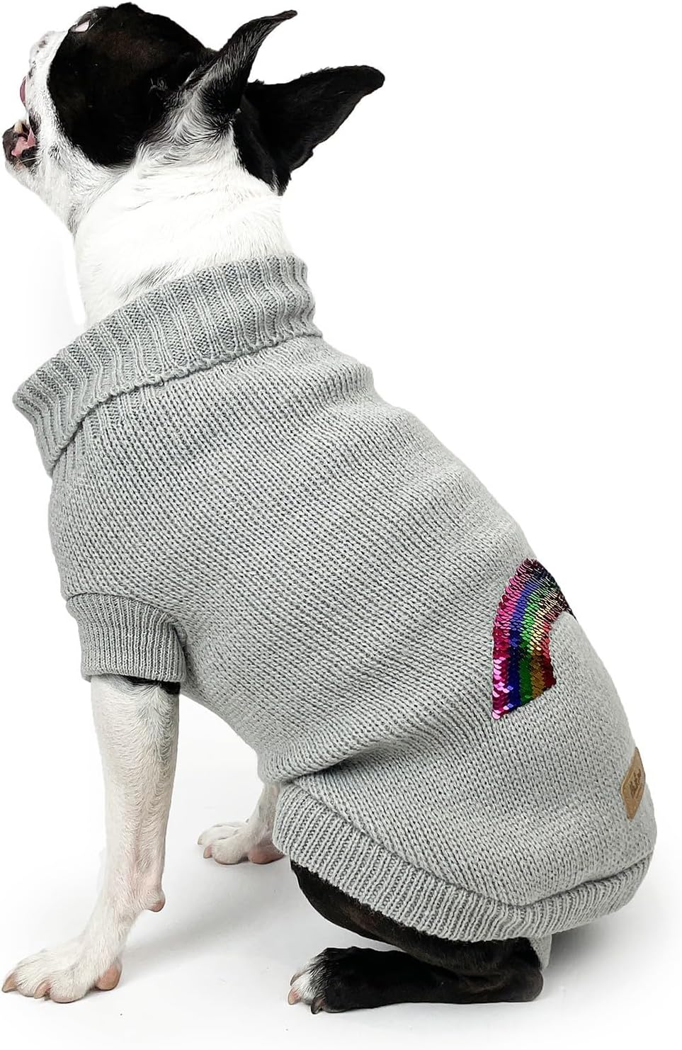Huskimo Rainbow Dog Jumper, Grey, 52.5Cm image number 5
