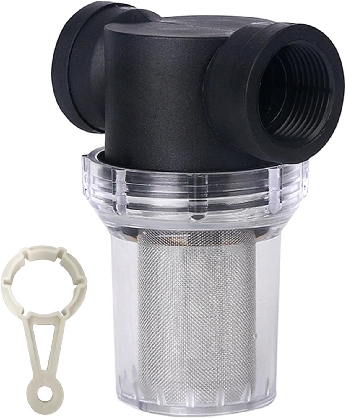 1Pcs Garden Pond 1 Inch Inline Mesh Strainer Water Pump Filter Irrigation High Flow Pipeline Filter Gardens Interface Strainer Garden Hose Sediment Filters for RV Water Tank (Color:40 Mesh)