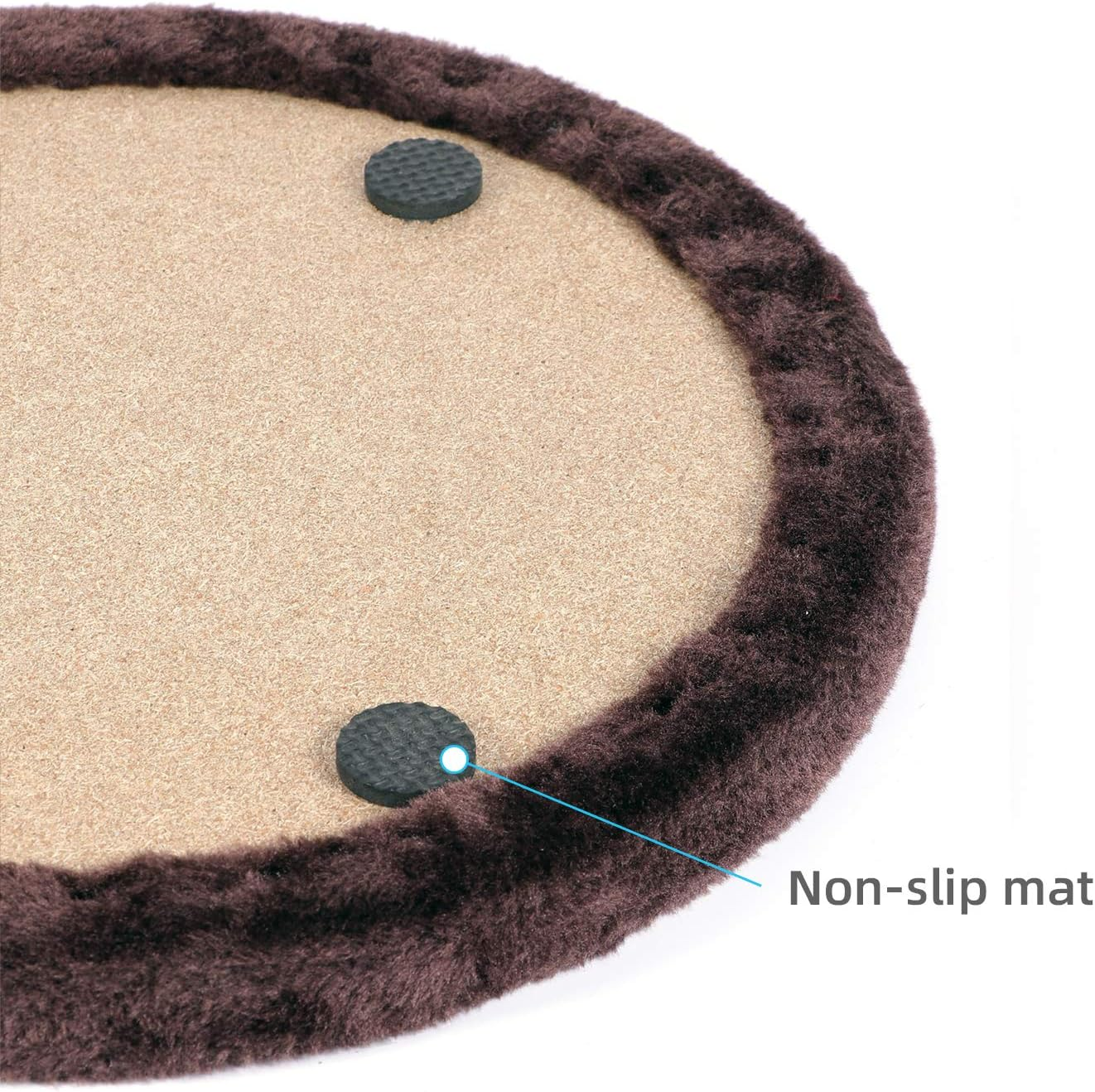 Happi N Pets Original Cat Self Groomer, Arch Grooming Brush Wtih Heavy Wooden Scratching Pad, Rubbing Post & Toy, Cat Face Scratchers Body Massager, Cat Scratchers for Indoor Cats, Brown image number 4