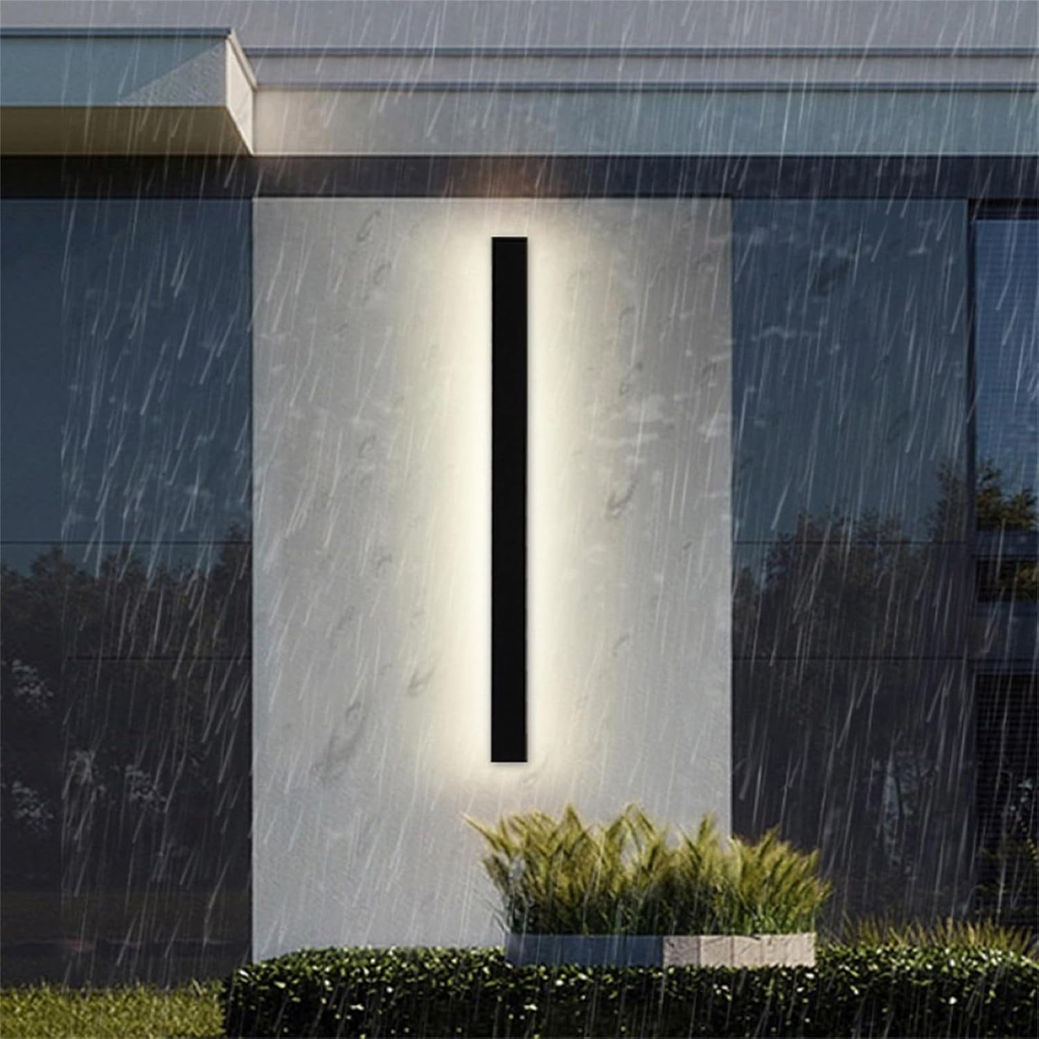 Modern LED Long Wall Sconce Outdoor Indoor Wall Lamp outside Acrylic Balcony Garden Exterior Wall Light Oval IP67 Light Living Room Bathroom Front Door Porch Patio Garage (100Cm,Warm Light)