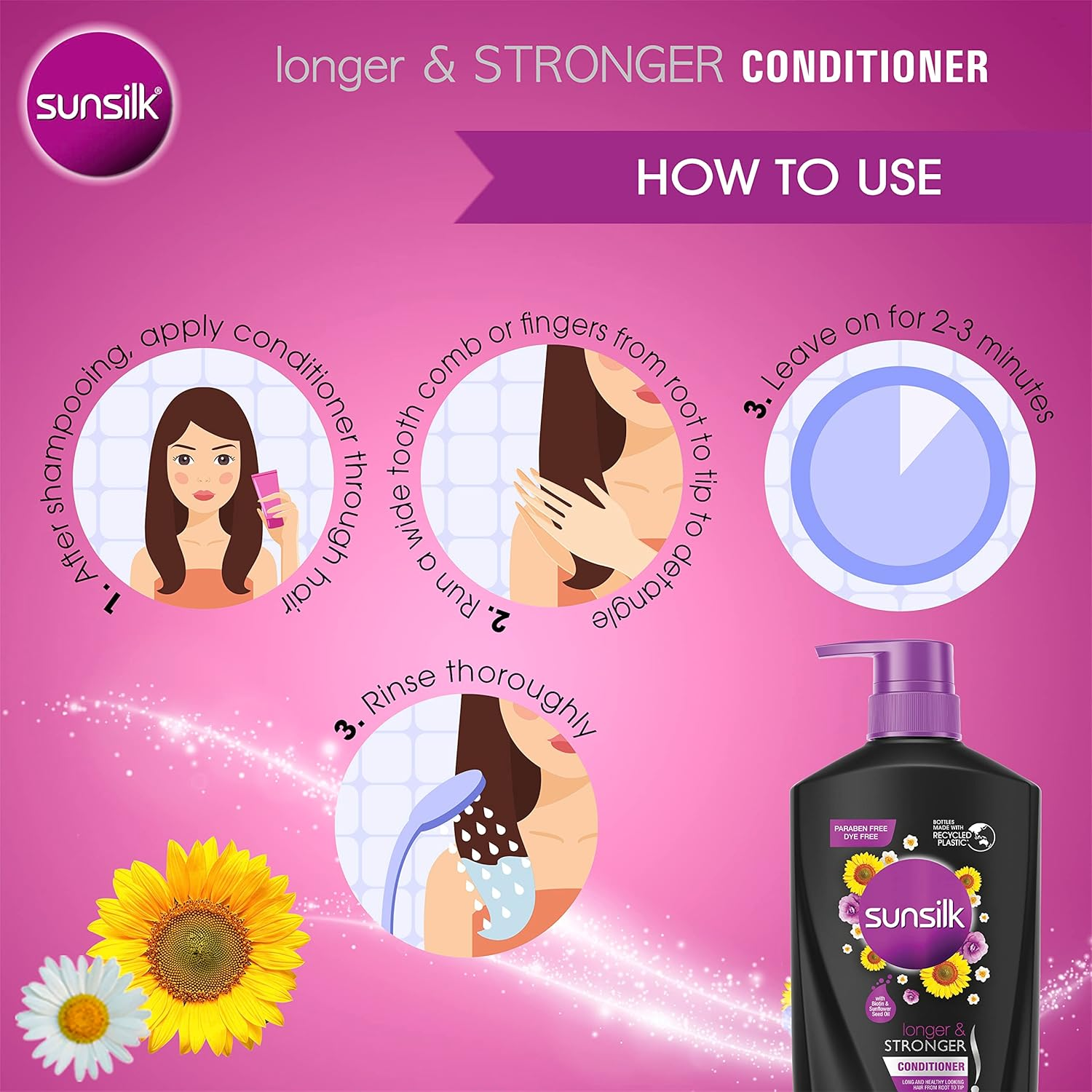 Sunsilk Longer & Stronger* Conditioner 700 Ml image number 4