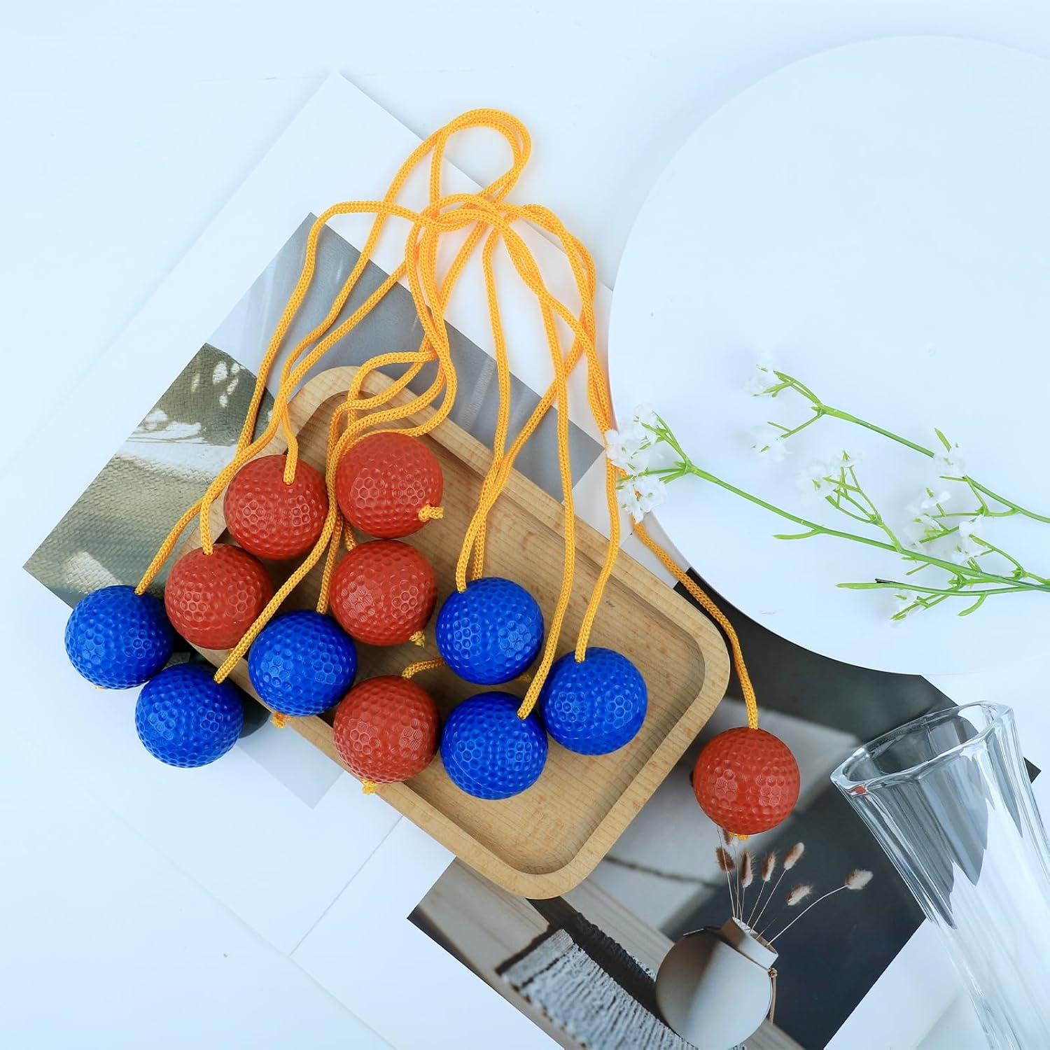 PEUTIER 6 Packs Ladder Ball Replacement, Ladder Ball Toss Game Ladderball Throwing Ball Tournament-Style Balls Accessories for Sports Game Toss Match (Red&Blue) image number 4