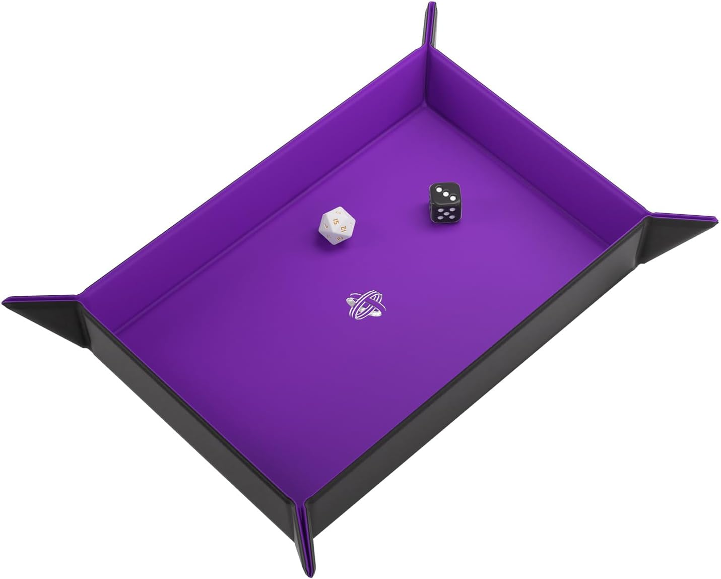 Gamegenic Rectangular Magnetic Dice Tray, Black/Purple image number 3