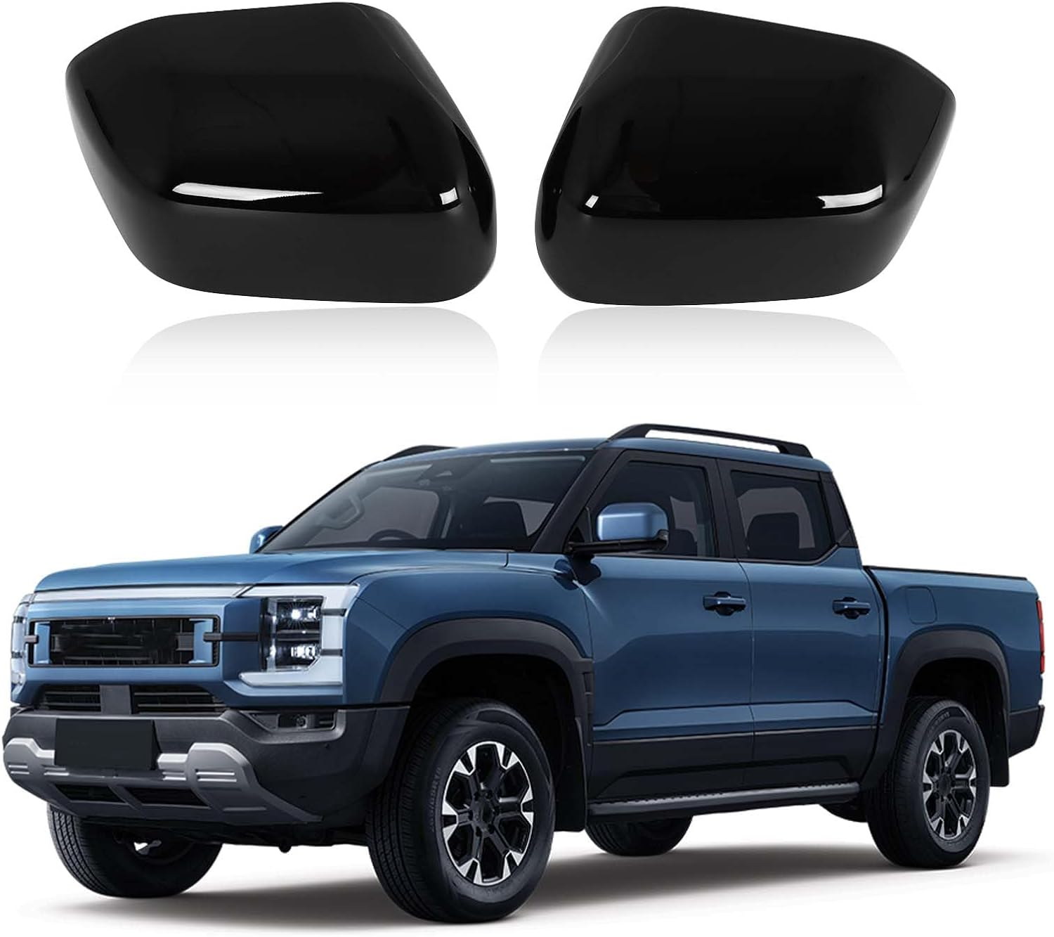 Side Door Mirror Cover Protector Compatible with BYD Shark 2024-2025 Accessories | ABS Exterior Rearview Mirror Shell Cap Trim | 2PC Set (Glossy Black) image number 3