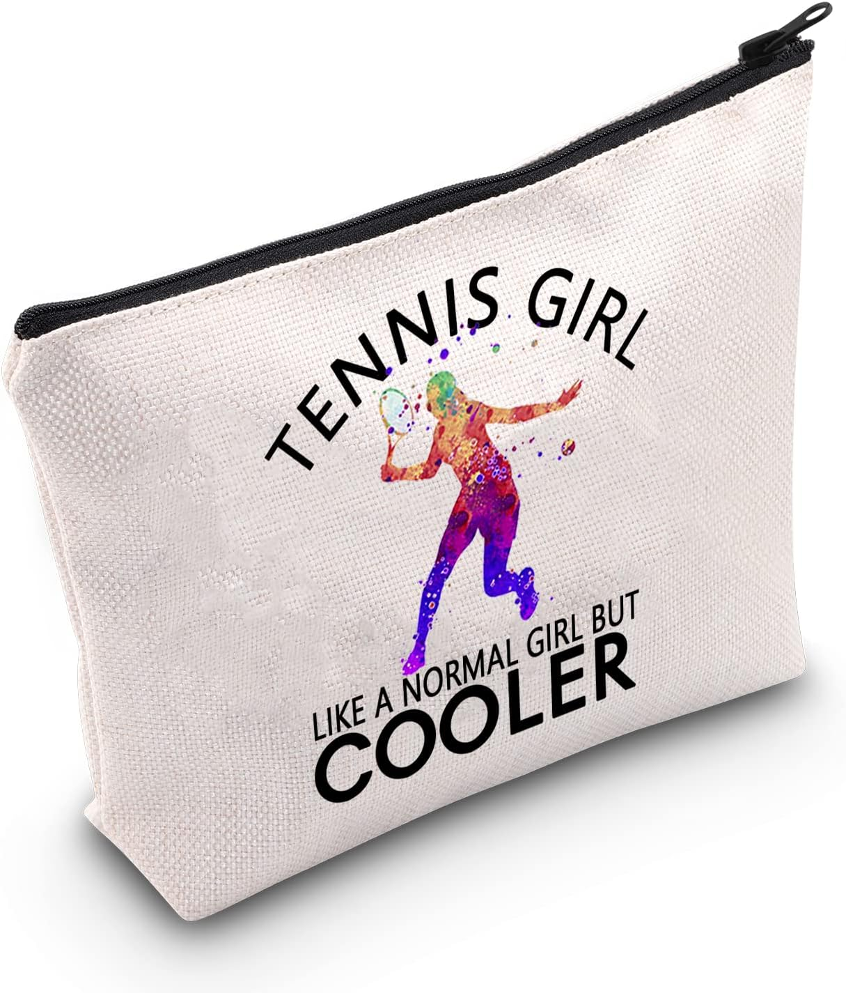 Tennis Gift Sports Zipper Pouch Tennis Girls Gift Tennis Girl like a Normal Girl but Cooler Cosmetic Bag Gift for Tennis Player, U.Tennis Girl image number 4
