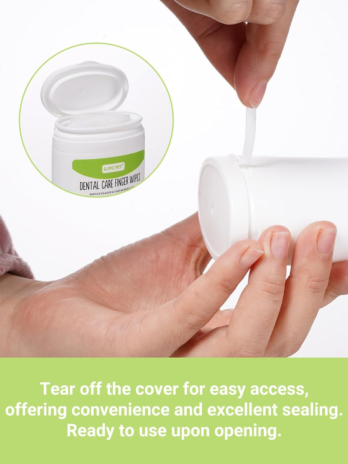 Dental Care Finger Wipes, 20-Pack, Pre-Moistened Pet Teeth Cleaning Wipes for Dogs and Cats, Tartar and Plaque Control