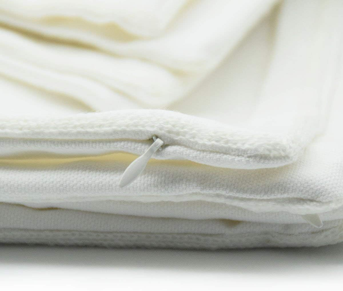 E.Life 18X18 Soft Canvas Christmas Winter Snowflake Style Cotton Linen Embroidery Throw Pillows Covers W/Invisible Zipper for Bed Sofa Cushion Pillowcases for Kids Bedding (1 Pair White) - Blue image number 5