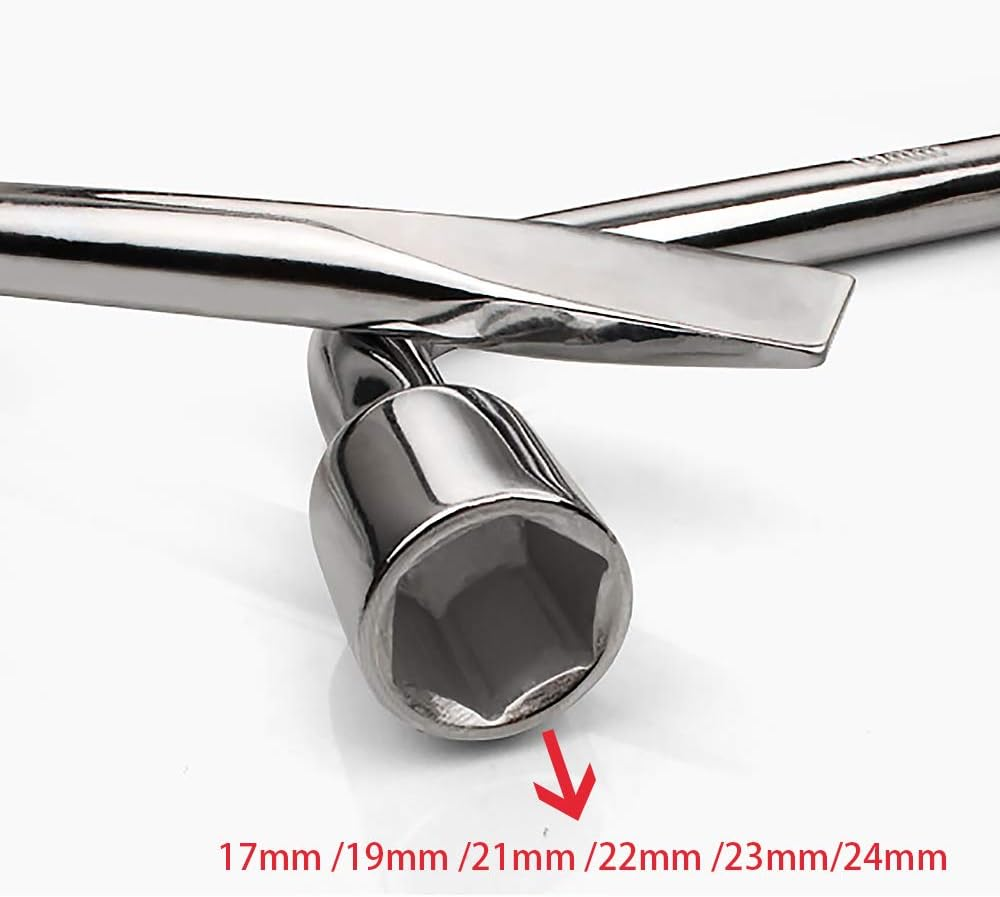Tophomer Chrome Vanadium Steel Wheel Nut Wrench 22MM Hex Socket Wrench Ideal for Car Repair image number 3