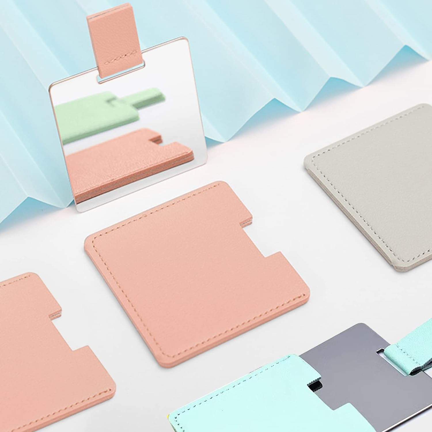 3 PCS Small Compact Mirror for Purse Mini Mirror Travel Handheld Makeup Mirro Portable Folding Mirror, Pocket Cosmetic Travel Mirror, Stainless Steel Compact Cosmetic Mirrorr image number 5