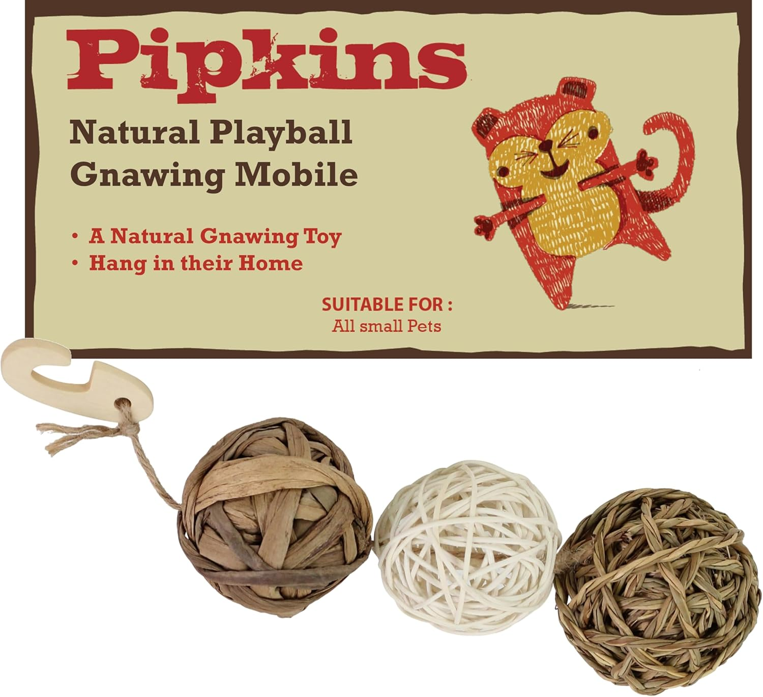 Pipkins Natural Playball - Mobile for Guinea Pig and Rabbit Home image number 1