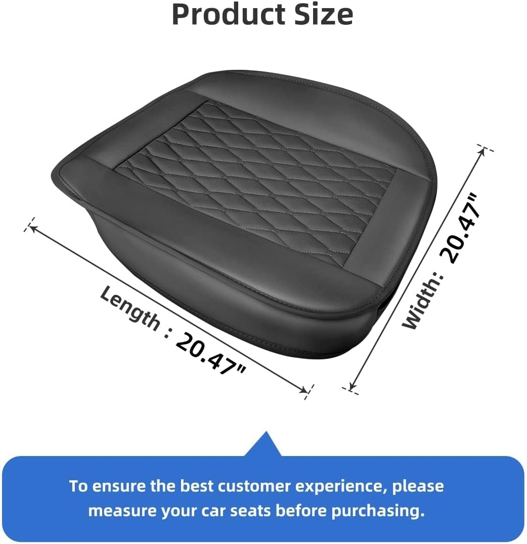 2 Pack Car Seat Cover PU Leather, Car Seat Protector for Front Seat Bottom with Storage Pocket, Anti-Slip Soft Car Seat Cushion for Driving, Car Seat Cover Front 2Pcs, Universal Fit 90% of Cars,Black image number 4