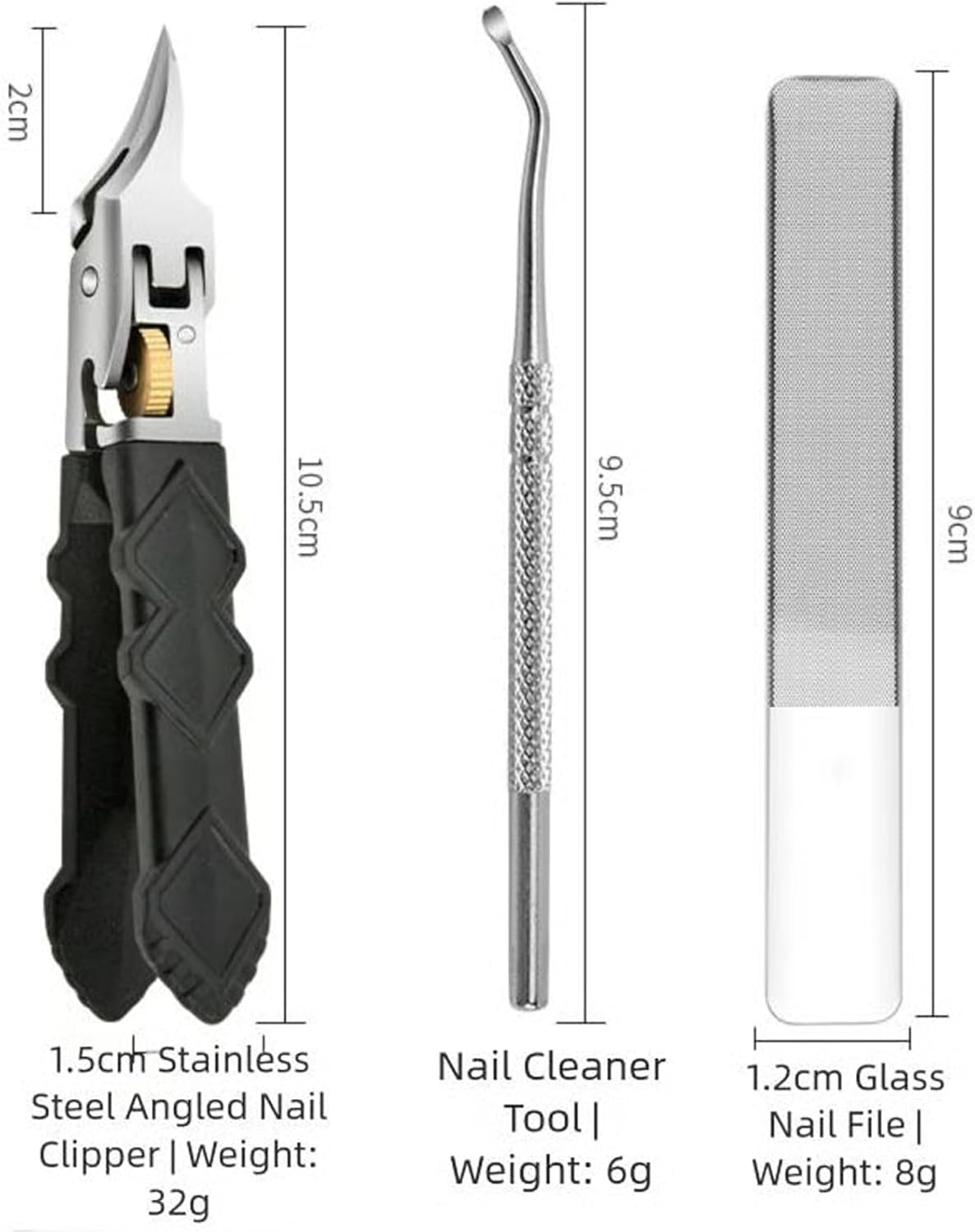 Black Anti-Slip Grip Gear Lock Nail Clipper Set with for Precise Access to Nail Grooves (2) image number 2