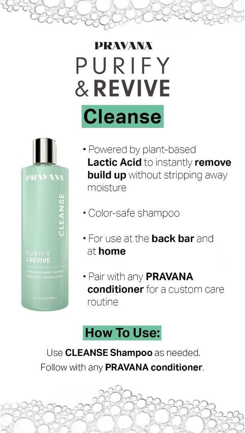 Pravana Purify & Revive Mineral Diminishing Shampoo | Instantly Removes Hard Water Deposits | Hydrates, Energizes, Volumizes | Eliminates Brassiness & Discoloration | 11 Fl Oz image number 1