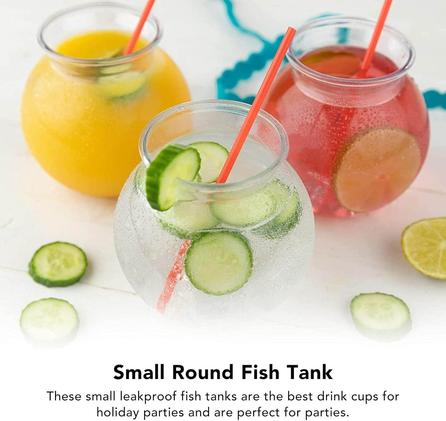 Plastic Fish Bowl, Plastic Ivy Bowl, Unbreakable round Aquarium Goldfish Bowl, for Carnival Games, Home Decor, Halloween, Candy, Table Centerpieces, Party Decorations (S) image number 5