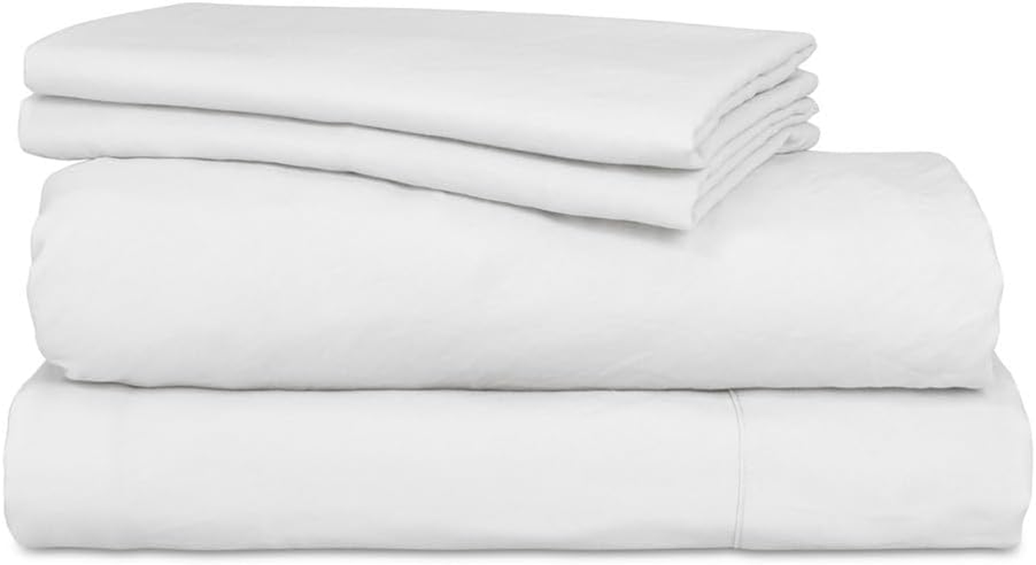Ardor Boudoir Vintage Washed Fitted Bed Sheet Set, White, King