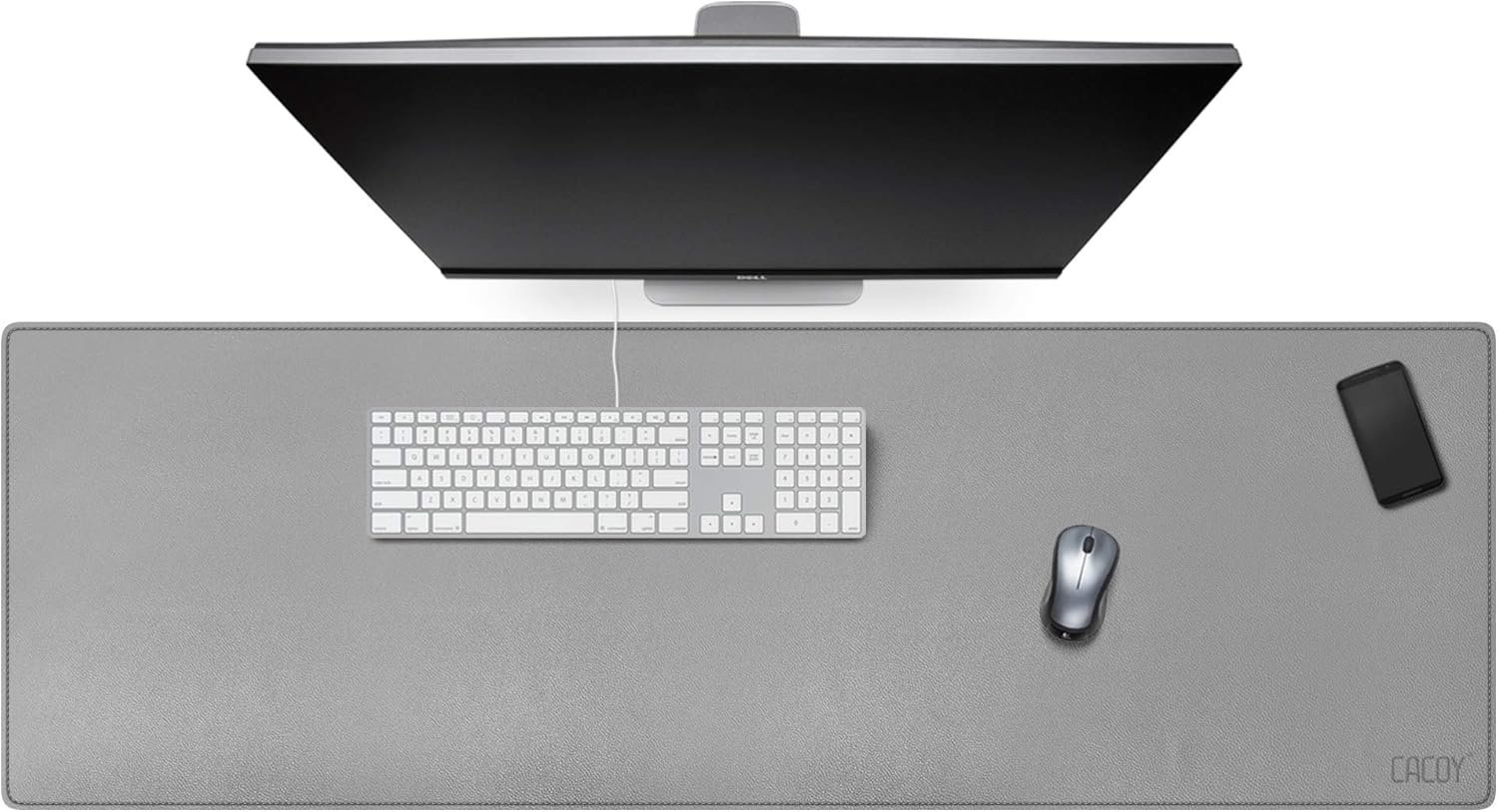 Cacoy Leather Desk Pad, 90X50Cm Waterproof Desk Mats on Top of Desks, Large Gaming Keyboard Mouse Pad, Black