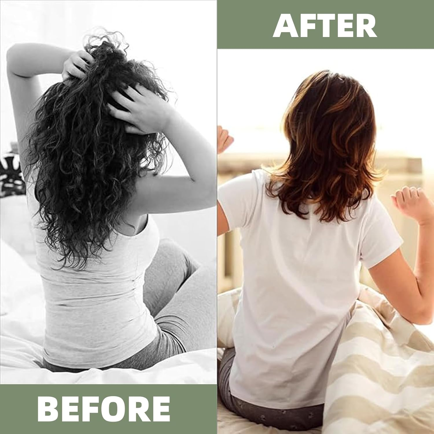 Suytvenxau Reusable Shower Cap for Women, Large Waterproof Shower Bonnet Washable Elastic Band Bath Hair Hat Shower Caps for Long Hair, Braids(Green) image number 2