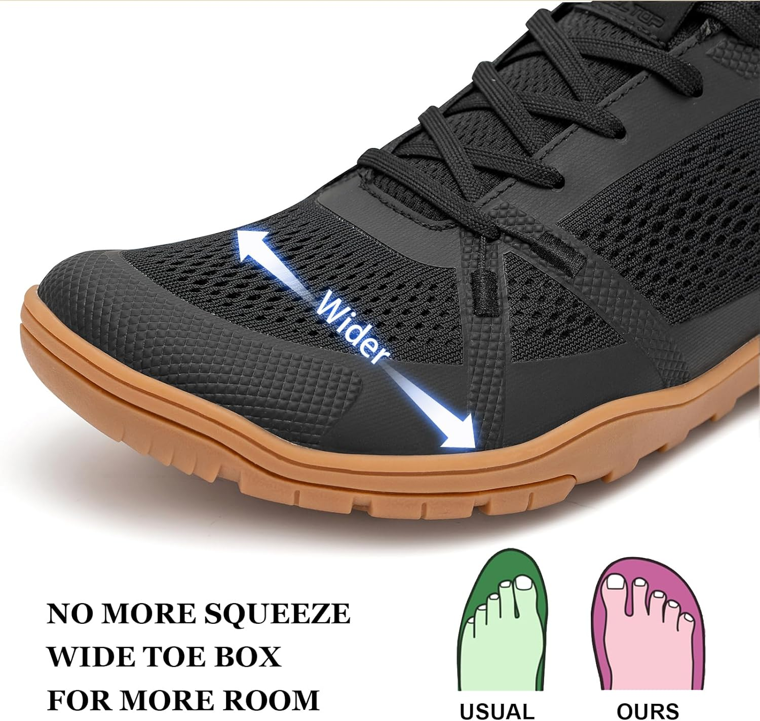 Pulltop Barefoot Trail Running Shoes for Men - Wide Toe Box | Zero Drop Sole | Minimalist Crossfit Training Shoes image number 6