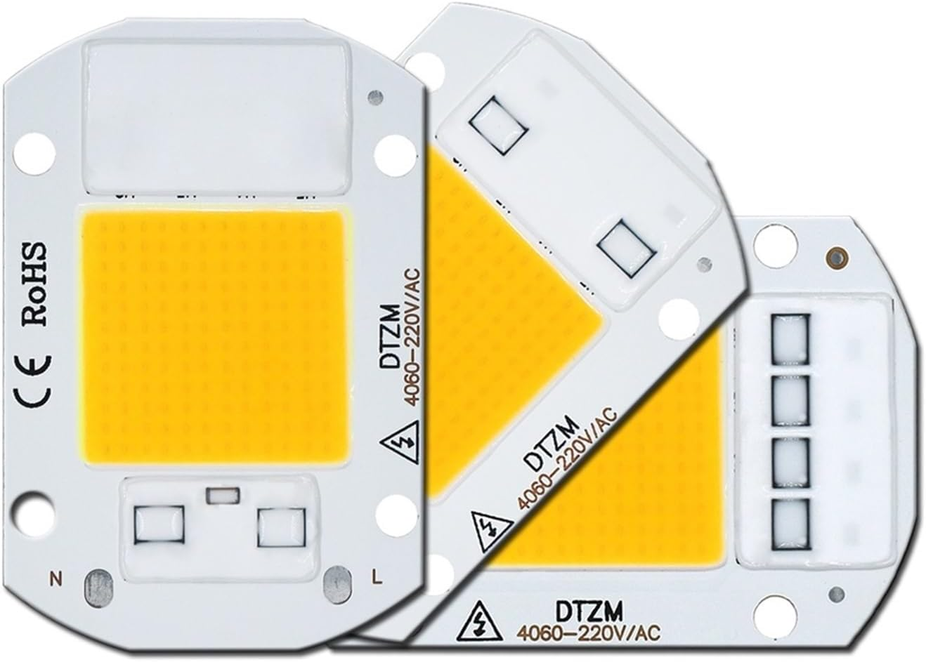 NFGZFNMKYW 10Pcs LED COB Chipled Bulb High Power 10W 20W 30W 50W Light Bulbs Lamp 220V LED Matrix for Outdoor Indoor Floodlight White(Warmwhite,30W 220V)