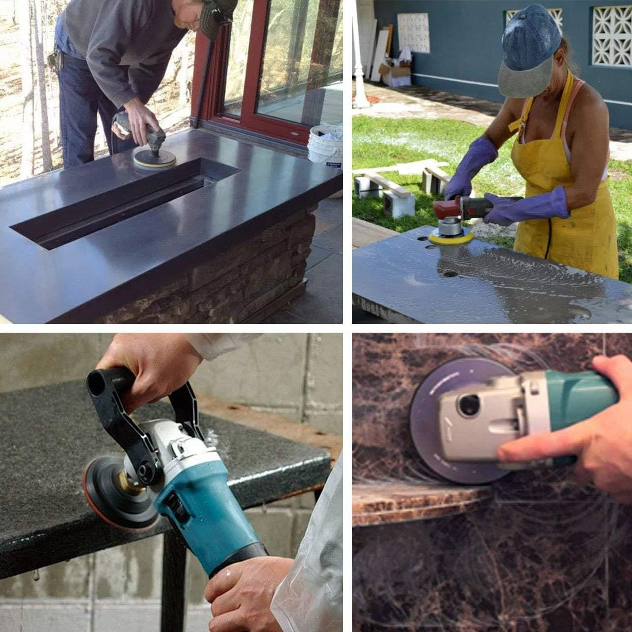 11Pcs 3 Inch 80Mm Polishing Pads Kit Wet/Dry for Stone Concrete Marble Polishing Use Grinding Discs Set image number 3