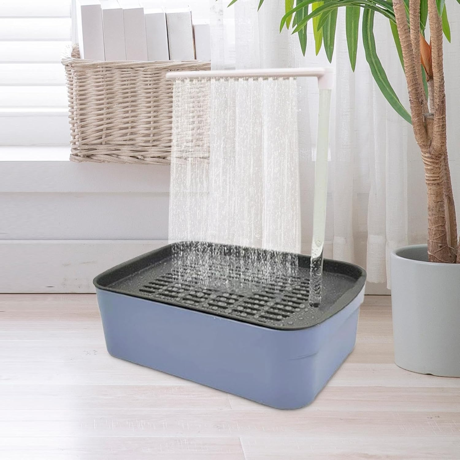 Bird Bath Fountain &ndash; Pet Splash Toy, Auto Water Pool | Quiet Indoor Fountain Pets Basin, Removable Dish Parrots Accessory for Birds Small Pets Animals Families Lovers Parrots Finches Canaries image number 3