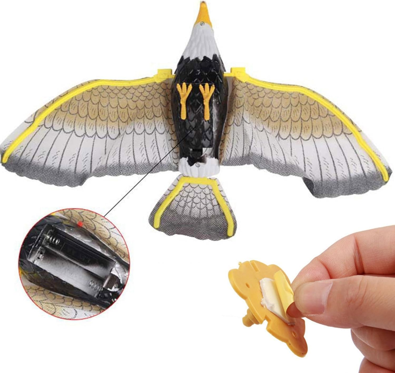 Birds Scaring Eagle Flying Kite - Fake Eagle Decoy - Realistic Pigeon Scarer Device, Flying Falcon Decoy, Outdoor Falcon Garden Decor