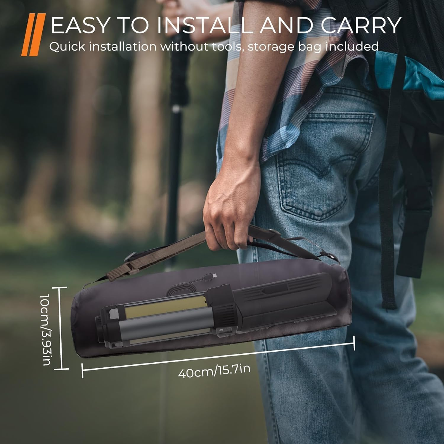 Rechargeable Work Light with Stand,Led Work Light with Portable Folding Stand,Battery Work Light for Cordless,2000Lumen Outdoor Camping Construction Lights with Carrying Bag image number 3