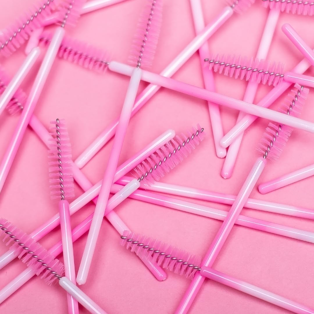 PARENCE - Set of 50 Semi Reusable Eyelash Brushes - Premium Silicone Soft Fiber - Eyelash Brushes Mascara Makeup Tool - 50Pcs (Random Color) image number 3