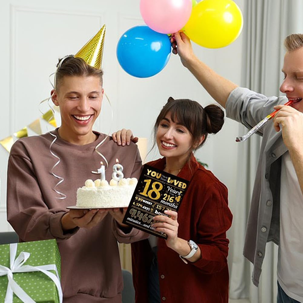 Happy Birthday Card, Birthday Decorations for Boys and Girlshappy Birthday Card for Him or Her (18Th) image number 4