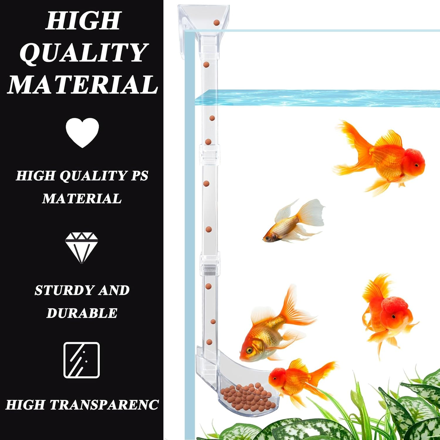 Aquarium Feeder Tube Set for Shrimp Feed Aquarium Feed Tube Kit Shrimp Feeder Bowl Set Pipe and Feed Bowl for Shrimp Food with Feeding Ring, Cleaning Brush image number 2