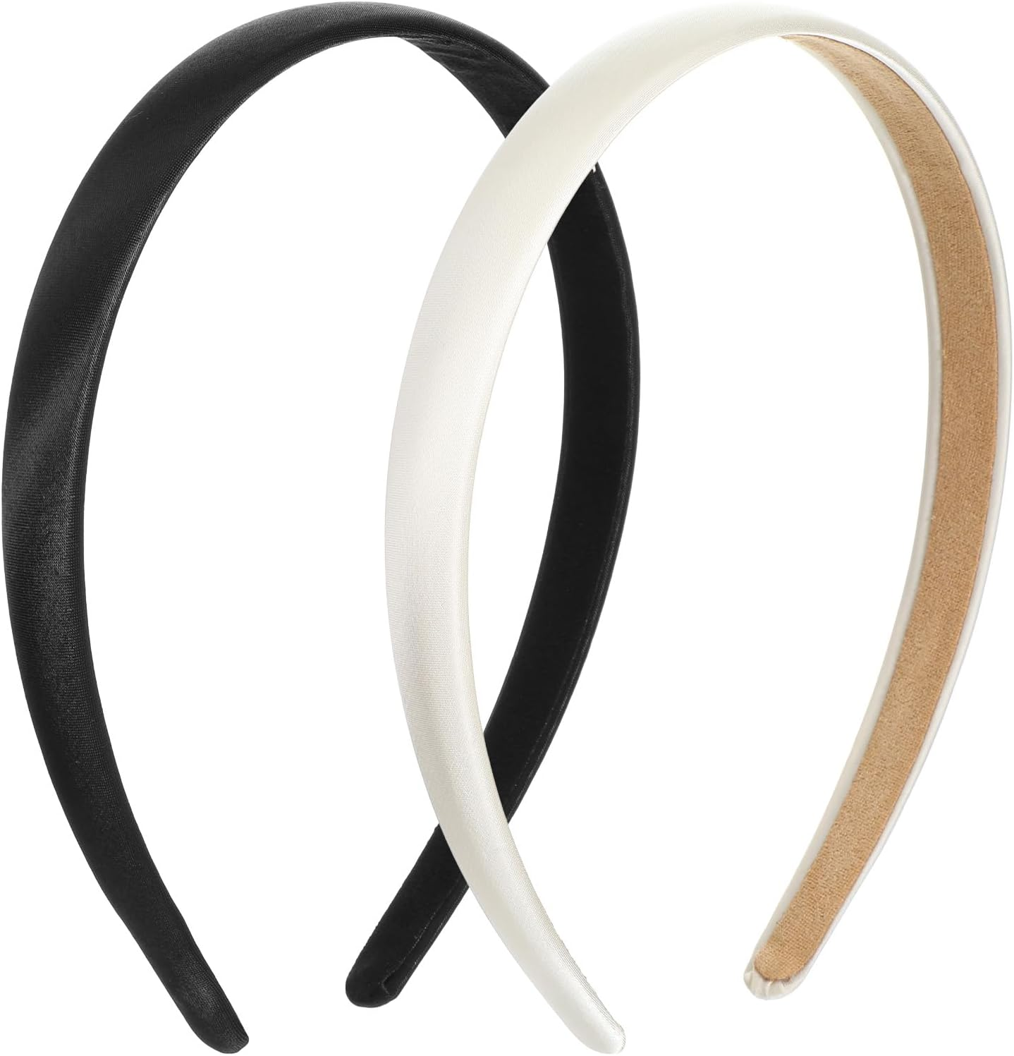 Pack of 2 Satin Headbands Adjustable Thin Hair Band Women'S Fashion Women Headband Hair Accessories Hard Fashionable Solid Headband for Girls Party Wedding Stage Holiday Yoga Face Washing image number 4