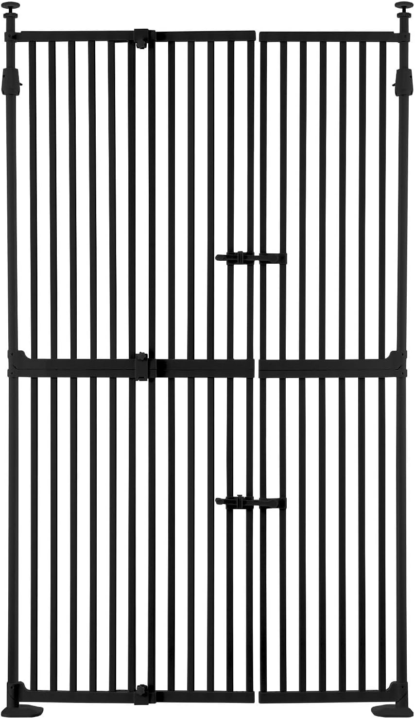 Pet Scene 185CM Retractable Pet Safety Gate for Dog Cat Adjustable Width 85-122CM, Extra Tall Fence Enclosure Guard Security Barrier Fencing for Stairs Doorway Kitchen, Measure Height 190-250CM, White