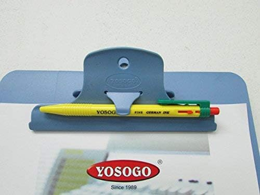 Yosogo A5 (6X9") Size Plastic Clipboard &ndash; 2 Pack with Handy Pen Holder & Pen &ndash; Holds up to 40 Sheets &ndash; Portable 6X9 Inch Size &ndash; Durable Plastic &ndash; Writing, Office, Stationary, School Supplies Set image number 2