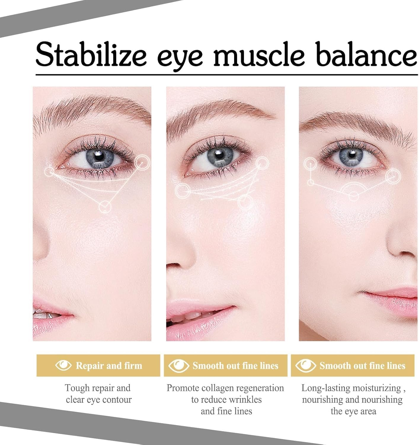 Eye Tightener with Brush, Instant & Temporary under Eye Tightener Cream, Instant Firming Formula for Fine Lines and Wrinkles, All Skin Types, 20G (1PC) image number 2