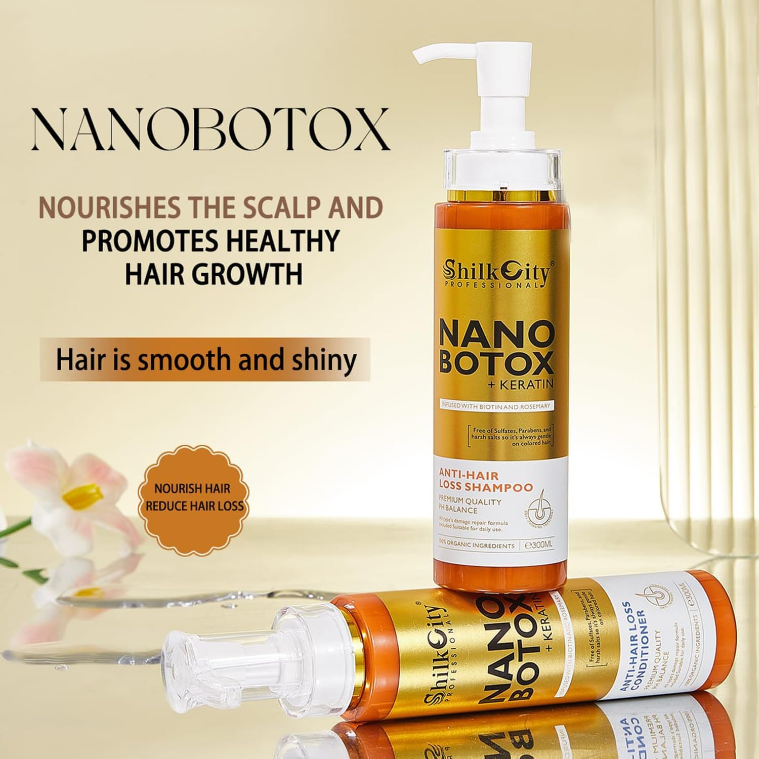 Professional Post-Keratin & Nanoplasty Care Shampoo &ndash; Anti-Hair Loss & Strengthening for Chemically Treated Hair | Colour-Safe, Sulphate-Free, Daily Repair & Shine &ndash; 300Ml image number 3