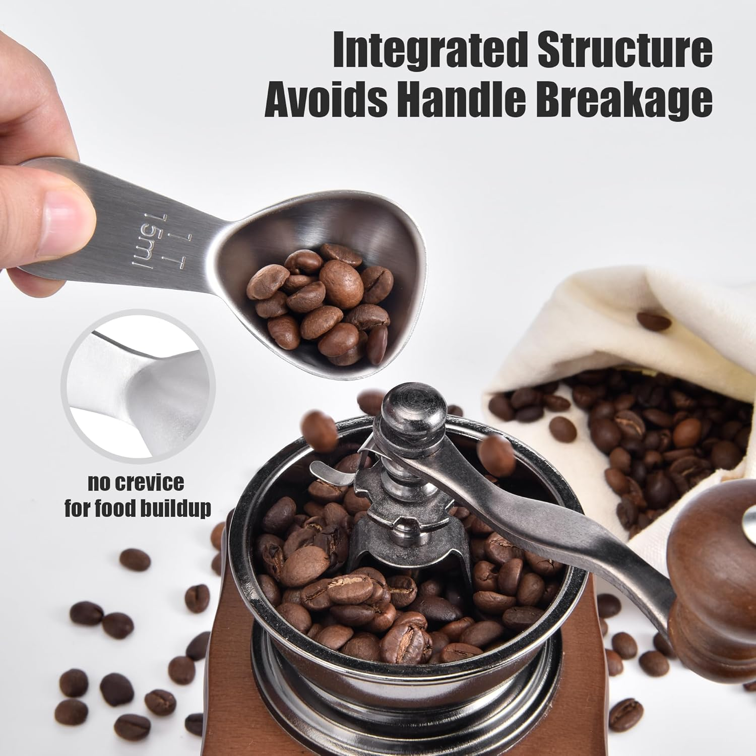 Doosu 1 Tablespoon Coffee Scoop - 18/8 Stainless Steel Heavy Duty Measuring Spoon with Short Handle, Food Grade Metal Tbsp Scoop for Ground Coffee Beans Tea Sugar Powder (15Ml) image number 6