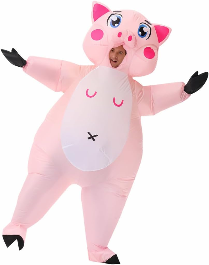 Inflatable Pig Costume Funny Fancy Dress Suitable for Halloween, Christmas, Cosplay Party Unisex for Adult image number 2
