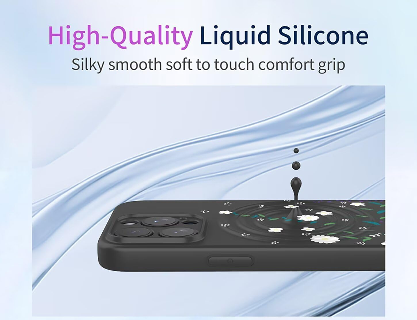 ILING Case for Oppo A40 4G / Oppo A40M / Oppo A60 5G, Elegant Flowers Vines or Cute Panda Pattern Soft Liquid Silicone TPU Bumper Shockproof Protective Case Ultra Thin Mobile Phone Case (Black A92) - Black A92 image number 4