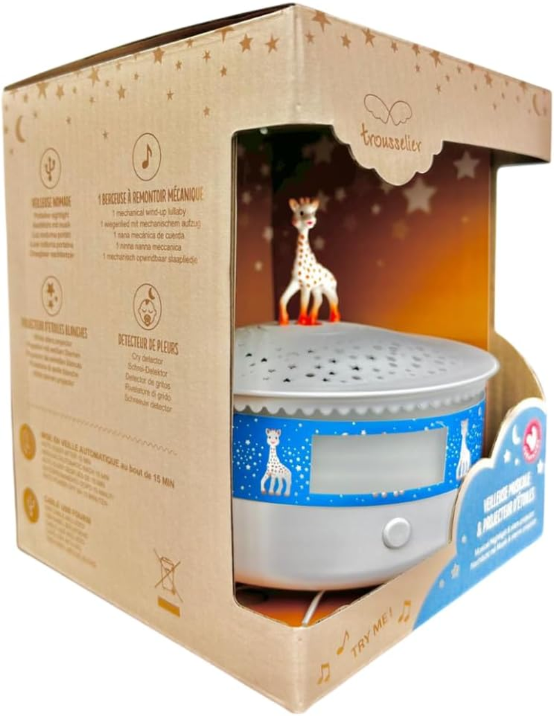 Trousselier 6260815 Sophie the Giraffe Starry Sky Night Light with Music, Night Light with Schrip, Starlight, Sleep Aid, Music Box for Children image number 3