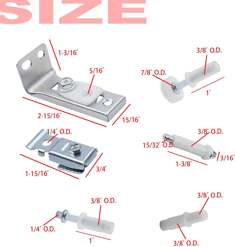 Universal Bifold Door Hardware Repair Kit - Includes Top/Bottom Brackets, Pivots & Guide Wheel for Closet, Barn, Pocket & Accordion Doors (2) image number 4