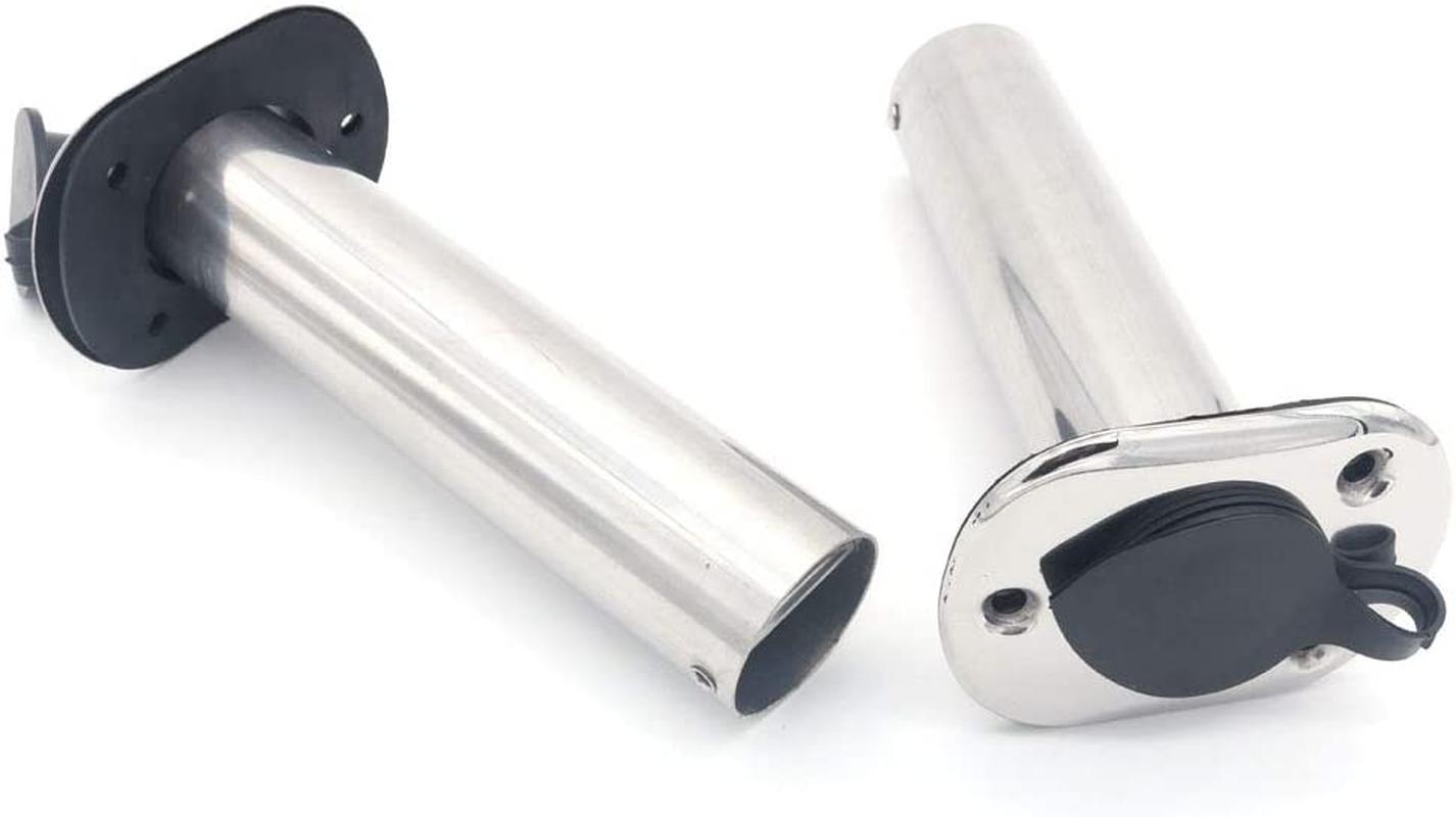 NUZAMAS 2X Fishing Rod Holders 316 Marine Grade Stainless Steel Flush Mount 90 Degree Gasket Cap for Boat Heavy Duty Holder image number 3