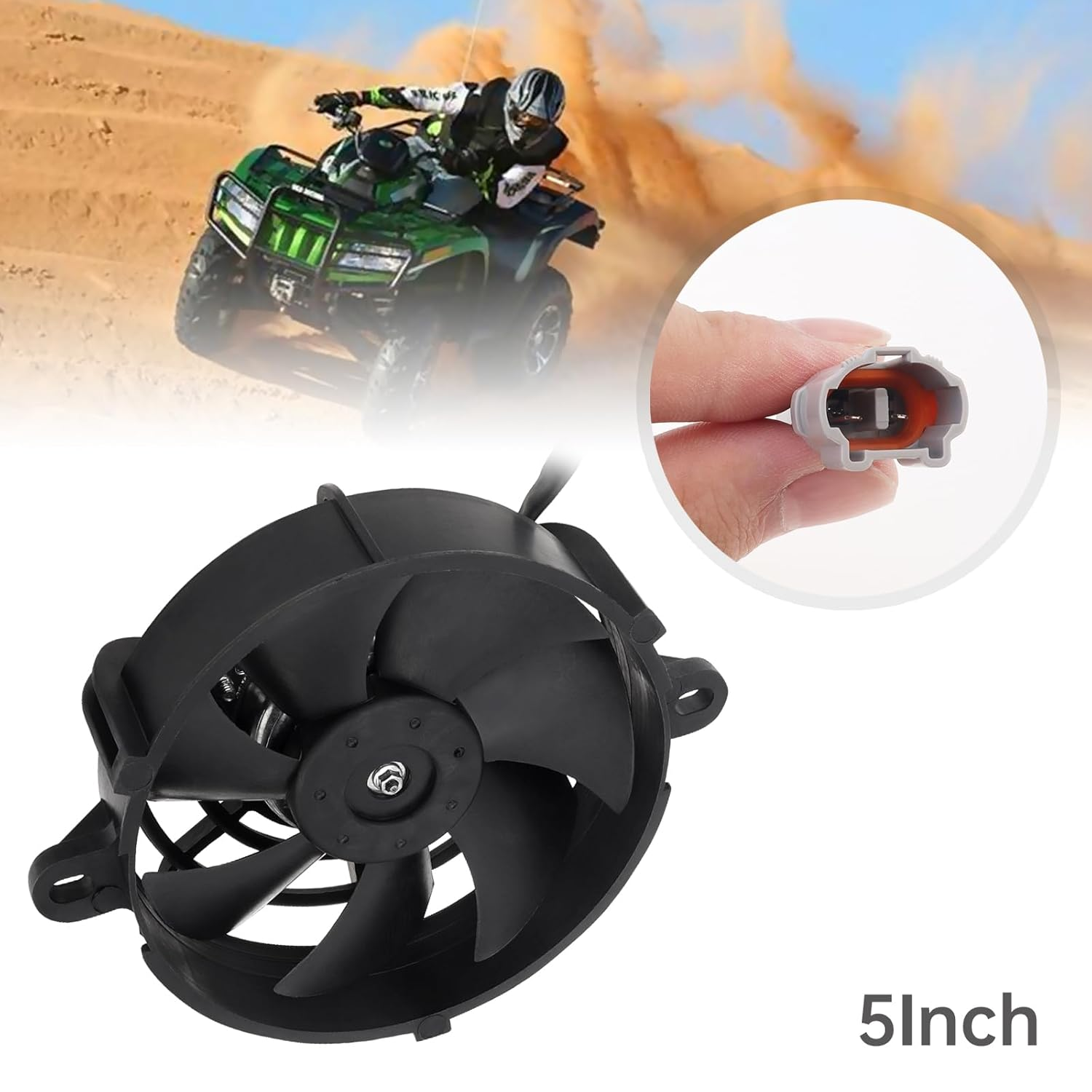 Windance Universal Motorcycle Radiator Cooling Fan for Pit Dirt Bike Motocross ATV UTV Quad Go Kart Buggy, Oil Cooler Water Cooler Electric Fan (5Inch) image number 4