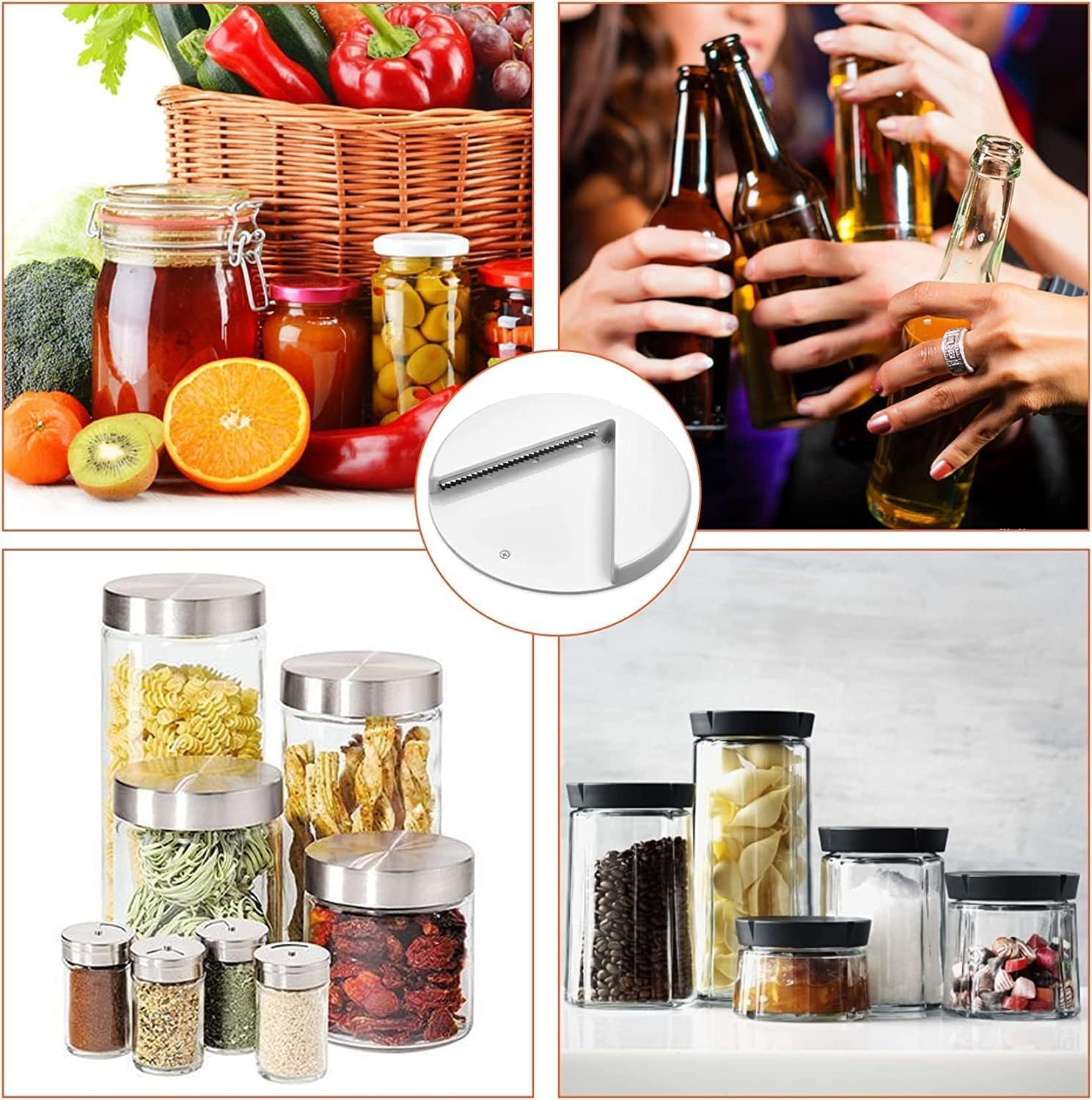 Under Cabinet Lid Jar Opener - EZ off Jar Opener for Seniors, Allows to Easily Unscrew Any-Size Lid - Effortless Bottle & Can Opener for Your Kitchen image number 3