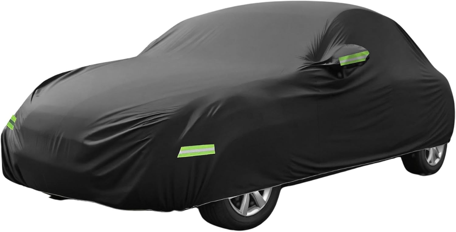 X AUTOHAUX Car Cover for Volkswagen New Beetle 1998-2019 Outdoor Full Car Cover All Weather Protection with Zipper Black image number 2